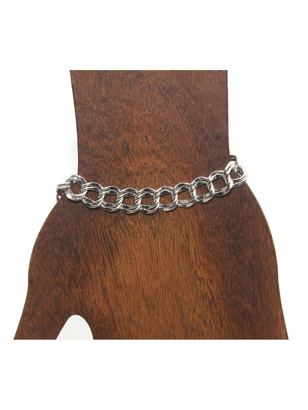 Vintage Silver Tone 7 Inch Double Link Bracelet.